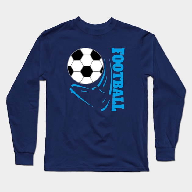 Football Foot - Blue Long Sleeve T-Shirt by ulunkz